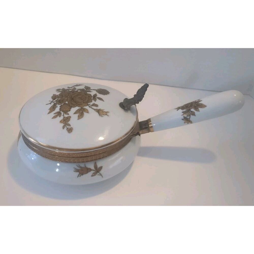 Vintage Andrea by Sadek Japan Crumber Lift Lid & Handle Ceramic Gold Foil Design